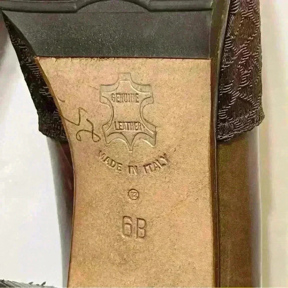 Vintage Amalfi Women’s Shoes Heels Brown Slip On Italy Leather Size 6B Formal - Picture 11 of 11